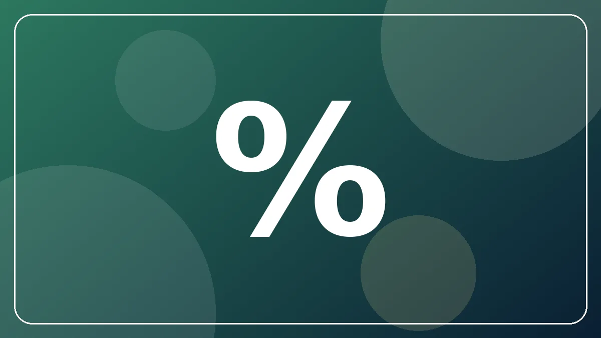 Ilustração temática da calculadora de percentil de rendimento, com símbolo de percentagem sobre fundo verde