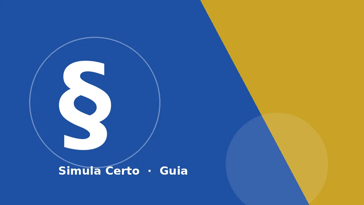 Ilustração temática do Guia do IMT, com o símbolo de parágrafo sobre fundo azul e dourado