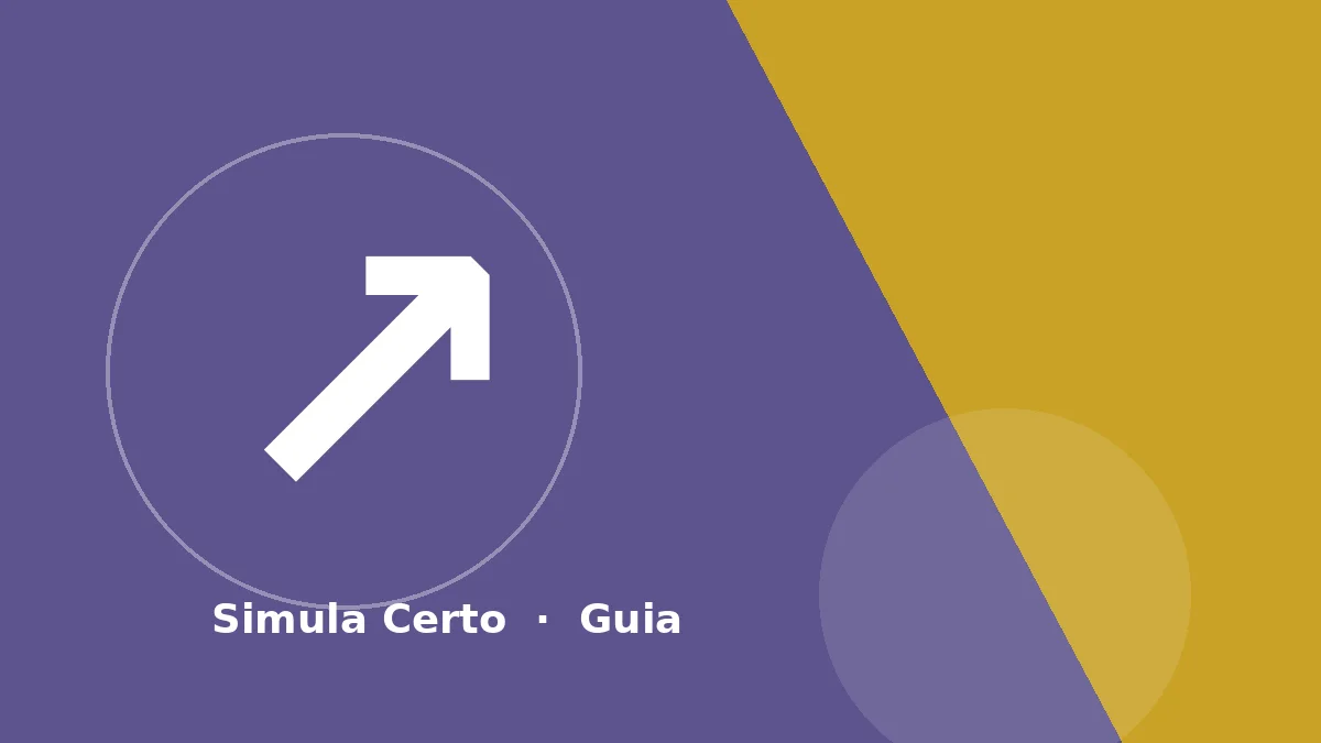 Ilustração temática do Guia de Juros Compostos, com uma seta ascendente sobre fundo violeta e dourado
