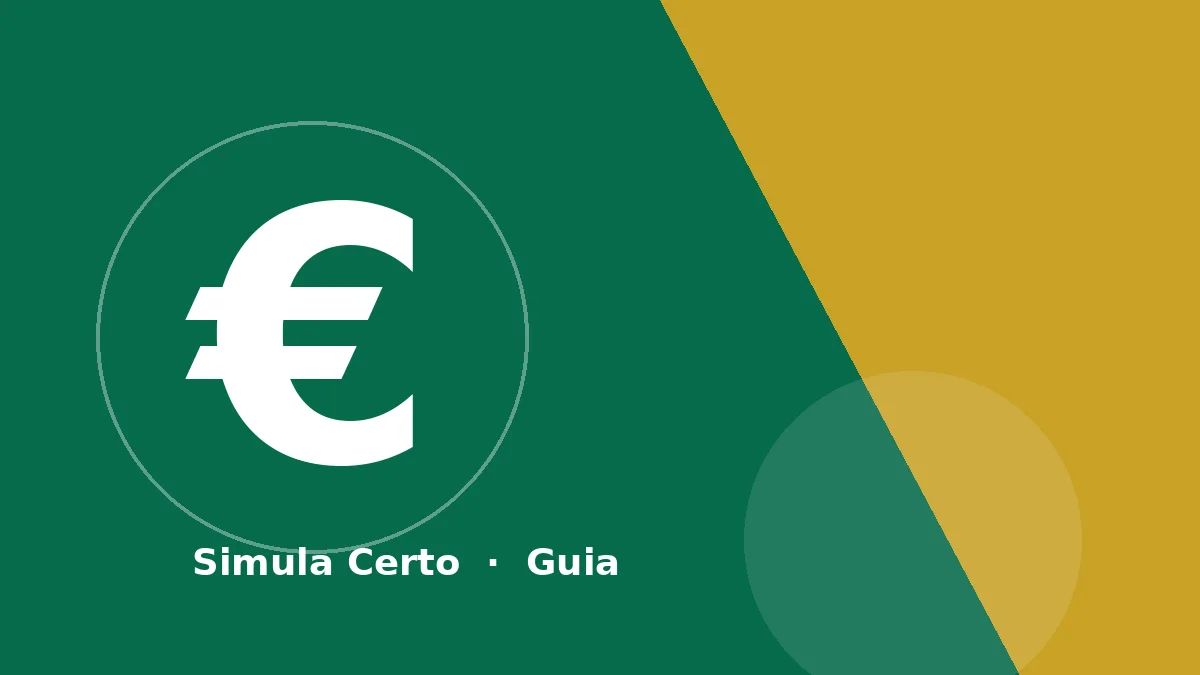 Ilustração temática do Guia de Recibos Verdes, com o símbolo do euro sobre fundo verde e dourado