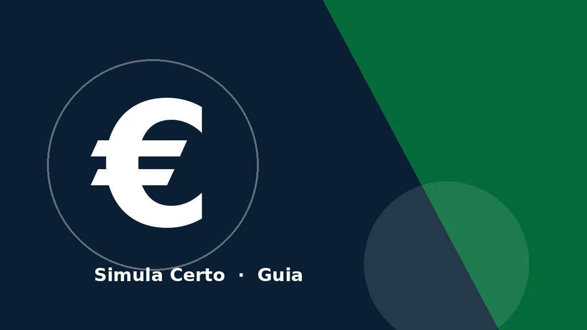 Ilustração temática do Guia do Salário Líquido, com o símbolo do euro sobre fundo azul-marinho e verde